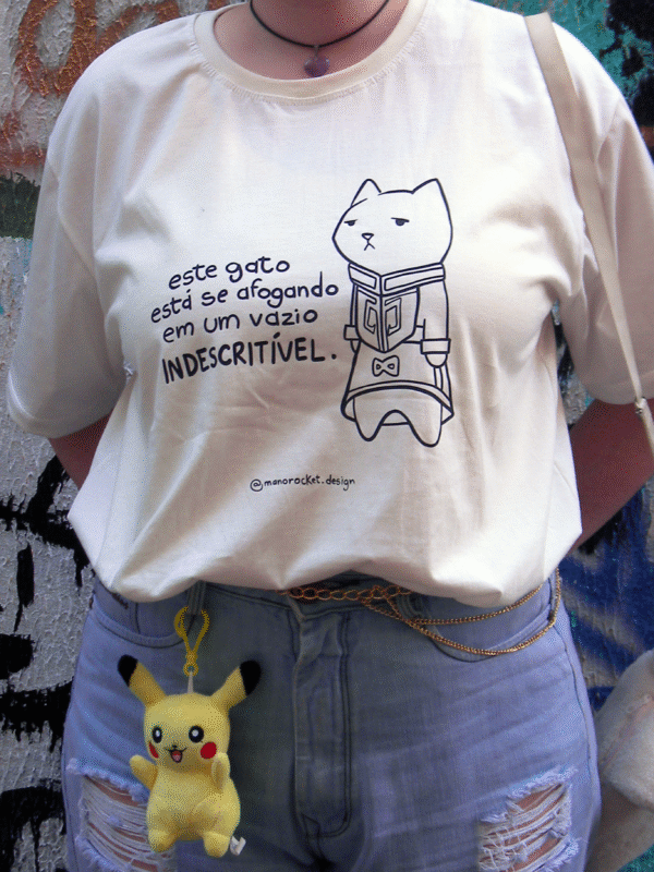 camiseta gatinho depressivo